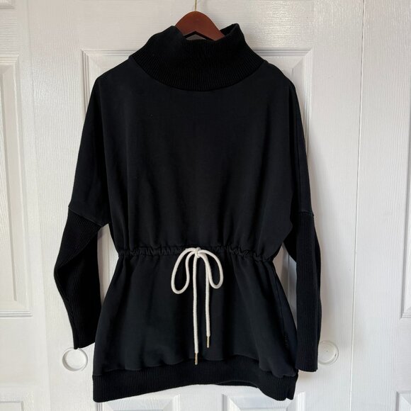 Varley Adelaine Black Pullover Mock Neck Sweatshirt Oversized Small fits Medium - Picture 2 of 7